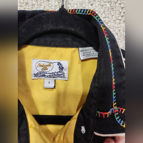 RARE Y2K‎ Panhandle Slim Pearl Snap Retro Western Embroidered Sleeveless Rodeo - Picture 3 of 7